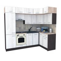 Bucatarie de Colt BIG GENA NEW ST. 140-250, Wenge / Decor K010